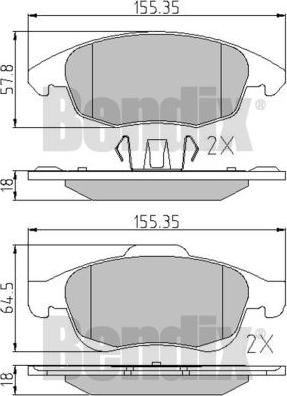 BENDIX 510565 - Bremžu uzliku kompl., Disku bremzes ps1.lv