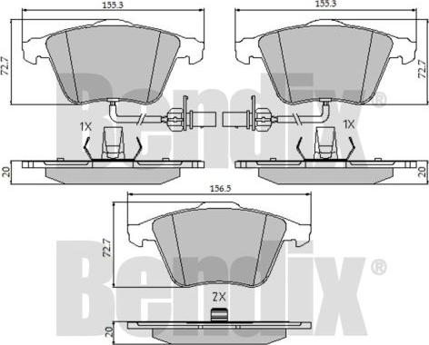 BENDIX 510504 - Bremžu uzliku kompl., Disku bremzes ps1.lv