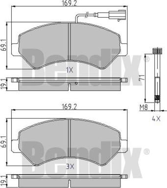 BENDIX 510516 - Bremžu uzliku kompl., Disku bremzes ps1.lv