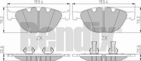 BENDIX 510588 - Bremžu uzliku kompl., Disku bremzes ps1.lv