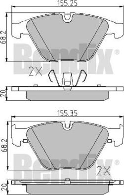 BENDIX 510587 - Bremžu uzliku kompl., Disku bremzes ps1.lv