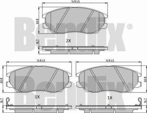 BENDIX 510536 - Bremžu uzliku kompl., Disku bremzes ps1.lv