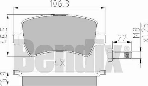 BENDIX 510528 - Bremžu uzliku kompl., Disku bremzes ps1.lv