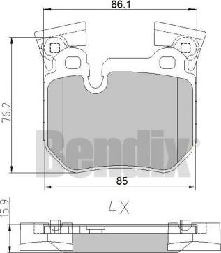 BENDIX 510648 - Bremžu uzliku kompl., Disku bremzes ps1.lv