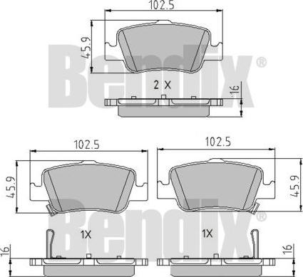 BENDIX 510607 - Bremžu uzliku kompl., Disku bremzes ps1.lv