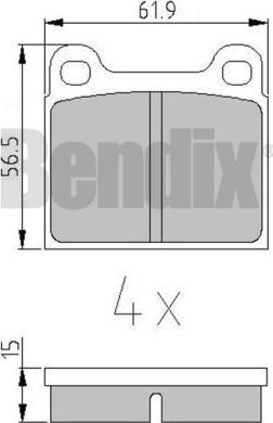 BENDIX 510095 - Bremžu uzliku kompl., Disku bremzes ps1.lv