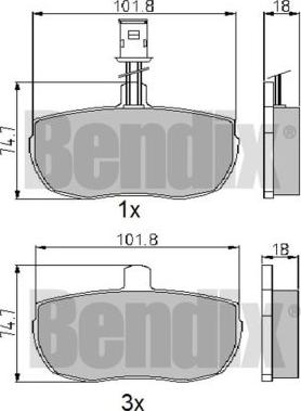 BENDIX 510044 - Bremžu uzliku kompl., Disku bremzes ps1.lv