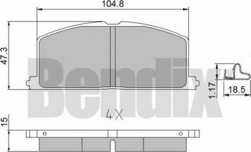 BENDIX 510052 - Bremžu uzliku kompl., Disku bremzes ps1.lv