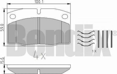 BENDIX 510016 - Bremžu uzliku kompl., Disku bremzes ps1.lv