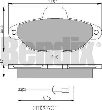 BENDIX 510197 - Bremžu uzliku kompl., Disku bremzes ps1.lv