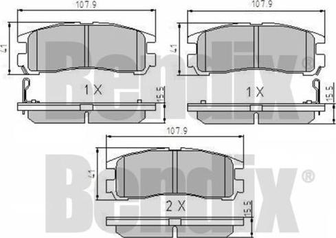 BENDIX 510142 - Bremžu uzliku kompl., Disku bremzes ps1.lv