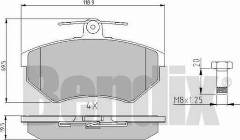 BENDIX 510159 - Bremžu uzliku kompl., Disku bremzes ps1.lv