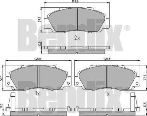 BENDIX 510157 - Bremžu uzliku kompl., Disku bremzes ps1.lv