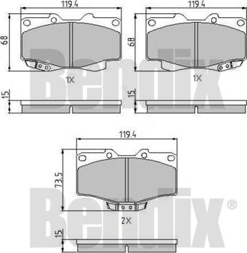 BENDIX 510105 - Bremžu uzliku kompl., Disku bremzes ps1.lv