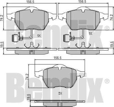 BENDIX 510174 - Bremžu uzliku kompl., Disku bremzes ps1.lv