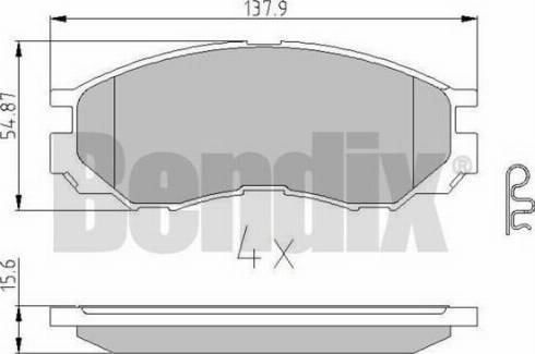 BENDIX 510842 - Bremžu uzliku kompl., Disku bremzes ps1.lv