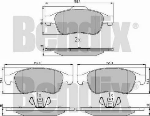 BENDIX 510867 - Bremžu uzliku kompl., Disku bremzes ps1.lv