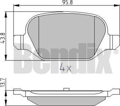 BENDIX 510832 - Bremžu uzliku kompl., Disku bremzes ps1.lv