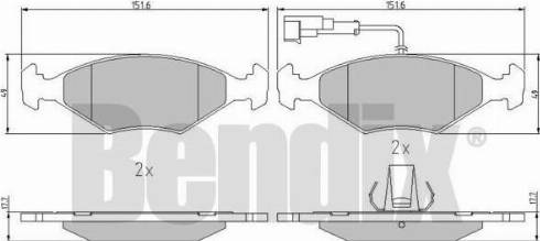 BENDIX 510822 - Bremžu uzliku kompl., Disku bremzes ps1.lv