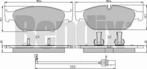 BENDIX 510876 - Bremžu uzliku kompl., Disku bremzes ps1.lv