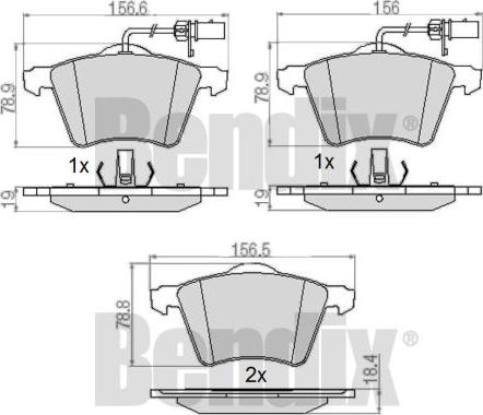 BENDIX 510398 - Bremžu uzliku kompl., Disku bremzes ps1.lv