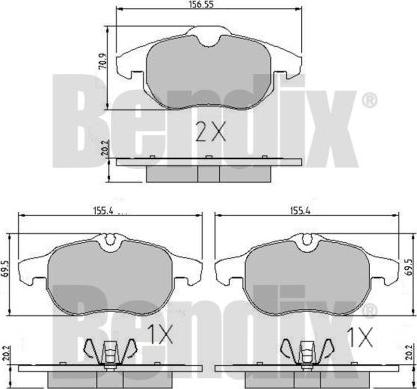 BENDIX 510393 - Bremžu uzliku kompl., Disku bremzes ps1.lv