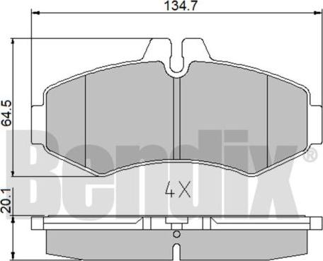 BENDIX 510357 - Bremžu uzliku kompl., Disku bremzes ps1.lv