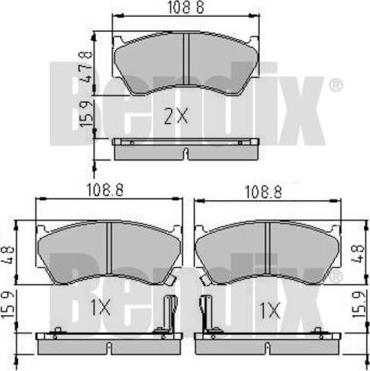 BENDIX 510301 - Bremžu uzliku kompl., Disku bremzes ps1.lv