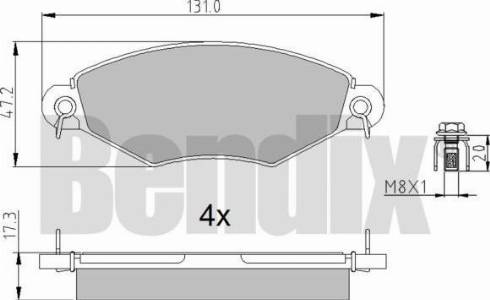 BENDIX 510384 - Bremžu uzliku kompl., Disku bremzes ps1.lv