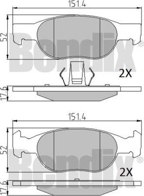 BENDIX 510385 - Bremžu uzliku kompl., Disku bremzes ps1.lv