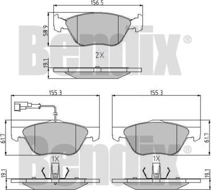 BENDIX 510388 - Bremžu uzliku kompl., Disku bremzes ps1.lv