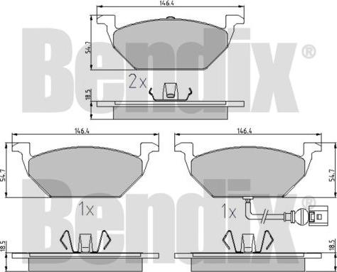 BENDIX 510383 - Bremžu uzliku kompl., Disku bremzes ps1.lv