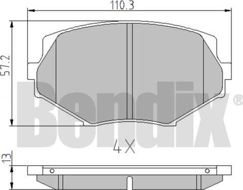 BENDIX 510298 - Bremžu uzliku kompl., Disku bremzes ps1.lv