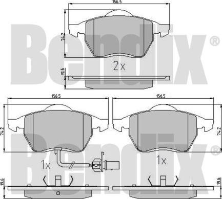 BENDIX 510244 - Bremžu uzliku kompl., Disku bremzes ps1.lv