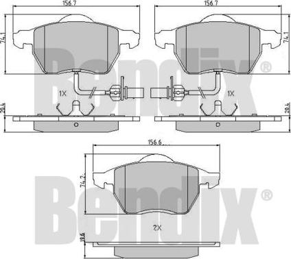 BENDIX 510243 - Bremžu uzliku kompl., Disku bremzes ps1.lv