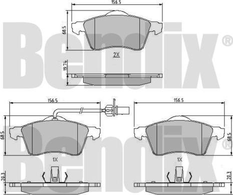 BENDIX 510208 - Bremžu uzliku kompl., Disku bremzes ps1.lv