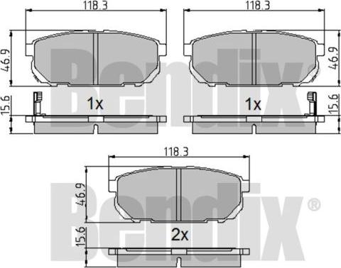 BENDIX 510219 - Bremžu uzliku kompl., Disku bremzes ps1.lv