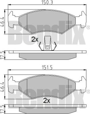 BENDIX 510282 - Bremžu uzliku kompl., Disku bremzes ps1.lv