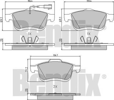 BENDIX 510751 - Bremžu uzliku kompl., Disku bremzes ps1.lv