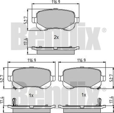 BENDIX 510758 - Bremžu uzliku kompl., Disku bremzes ps1.lv