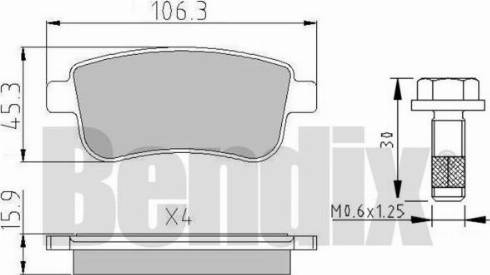 BENDIX 510764 - Bremžu uzliku kompl., Disku bremzes ps1.lv