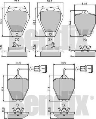 BENDIX 510762 - Bremžu uzliku kompl., Disku bremzes ps1.lv