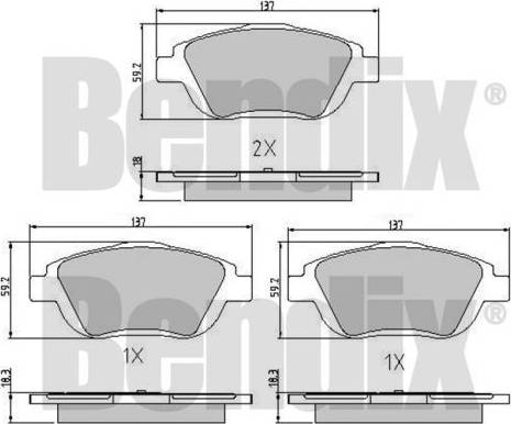 BENDIX 510767 - Bremžu uzliku kompl., Disku bremzes ps1.lv