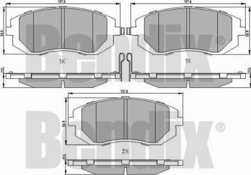 BENDIX 510707 - Bremžu uzliku kompl., Disku bremzes ps1.lv