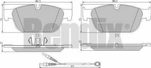 BENDIX 510784 - Bremžu uzliku kompl., Disku bremzes ps1.lv