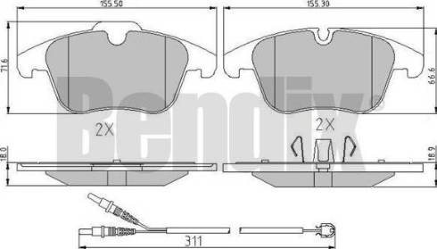 BENDIX 510782 - Bremžu uzliku kompl., Disku bremzes ps1.lv