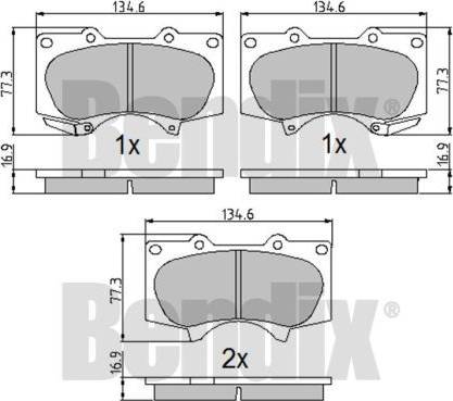 BENDIX 510731 - Bremžu uzliku kompl., Disku bremzes ps1.lv