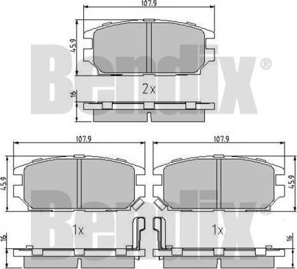 BENDIX 511089 - Bremžu uzliku kompl., Disku bremzes ps1.lv