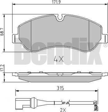 BENDIX 511146 - Bremžu uzliku kompl., Disku bremzes ps1.lv