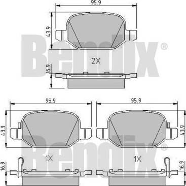 BENDIX 511117 - Bremžu uzliku kompl., Disku bremzes ps1.lv